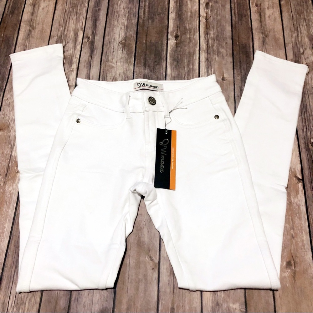 White Mid-rise Skinny Jeggings